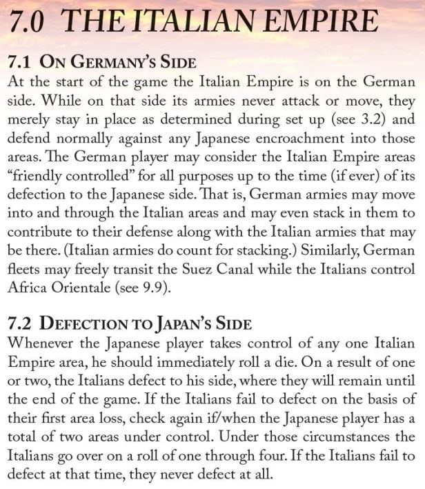 Triumph of the Will Italian Rules