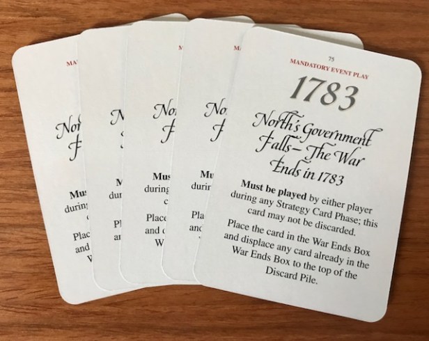 Washington's War North Govt Falls Cards