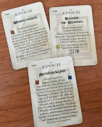 Pendragon Late Epoch Cards