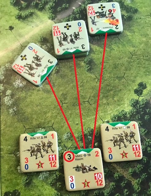 Conflict of Heroes MG Team Fires