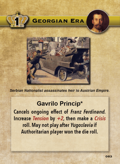 Europe in Turmoil Card Gavrilo Princip
