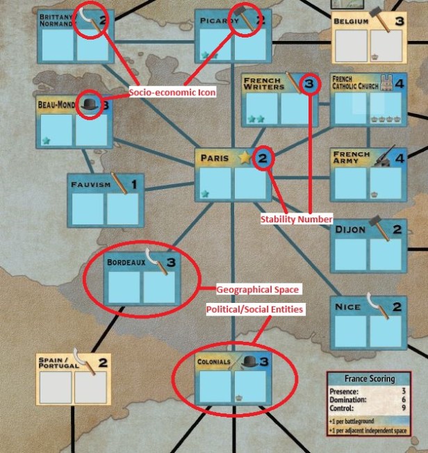 Europe in Turmoil Map Section France Marked