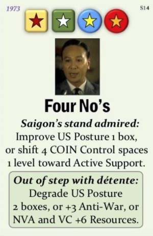 Fall of Saigon S14 Four No's Event Card