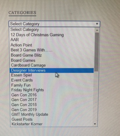 TPA Designer Interview Category Drop Down