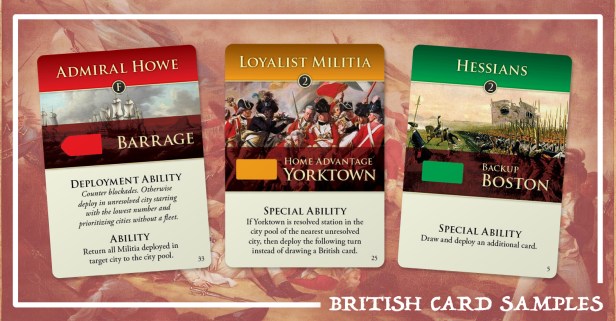 Hidden Strike American Revolution British Cards