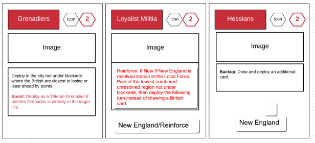 Hidden Strike American Revolution Card Examples